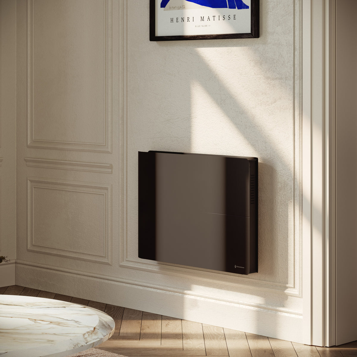 Radiateur électrique connecté 1500W double système de chauffe horizontal Noir Molia