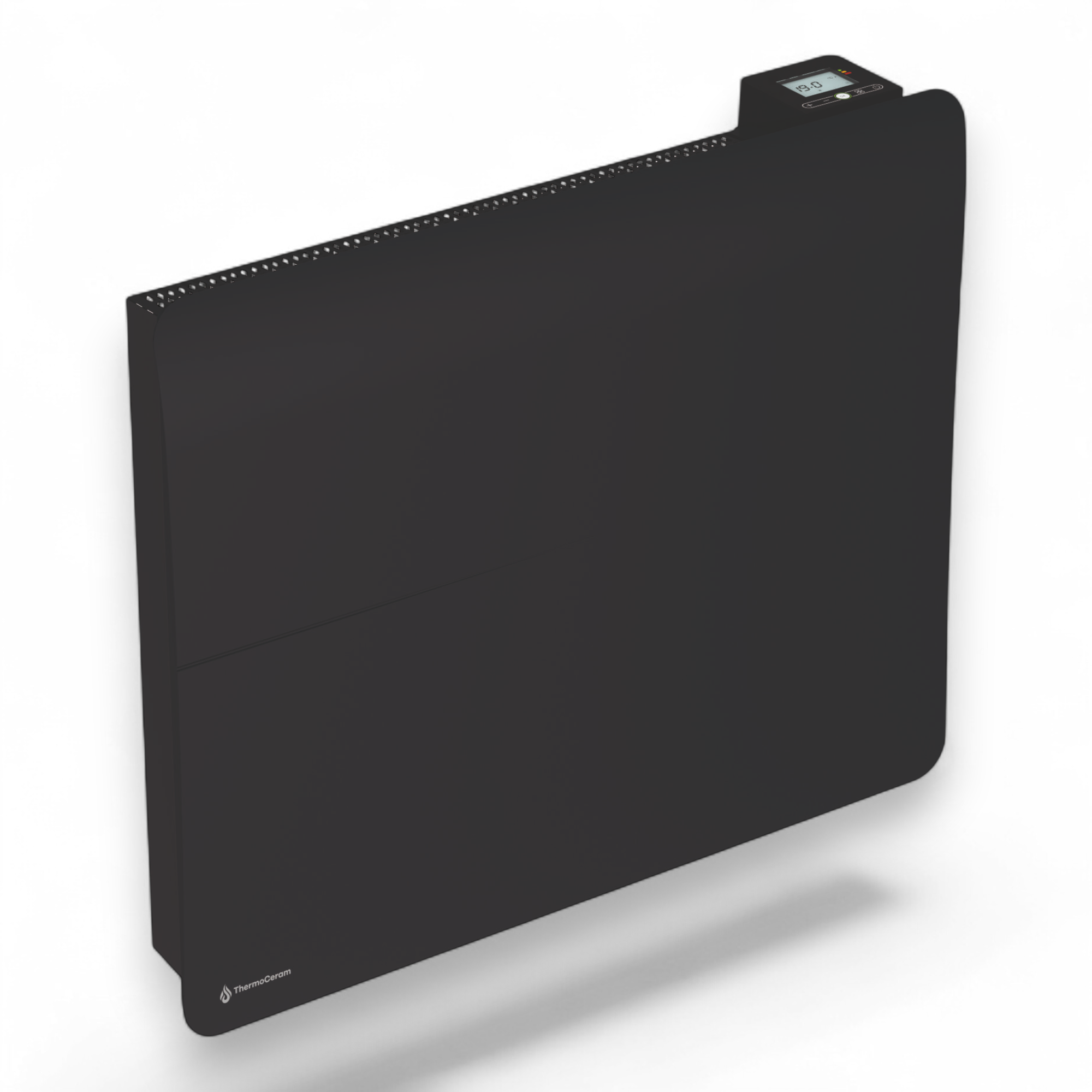 Radiateur électrique connecté 1500W double système de chauffe horizontal Noir Cira