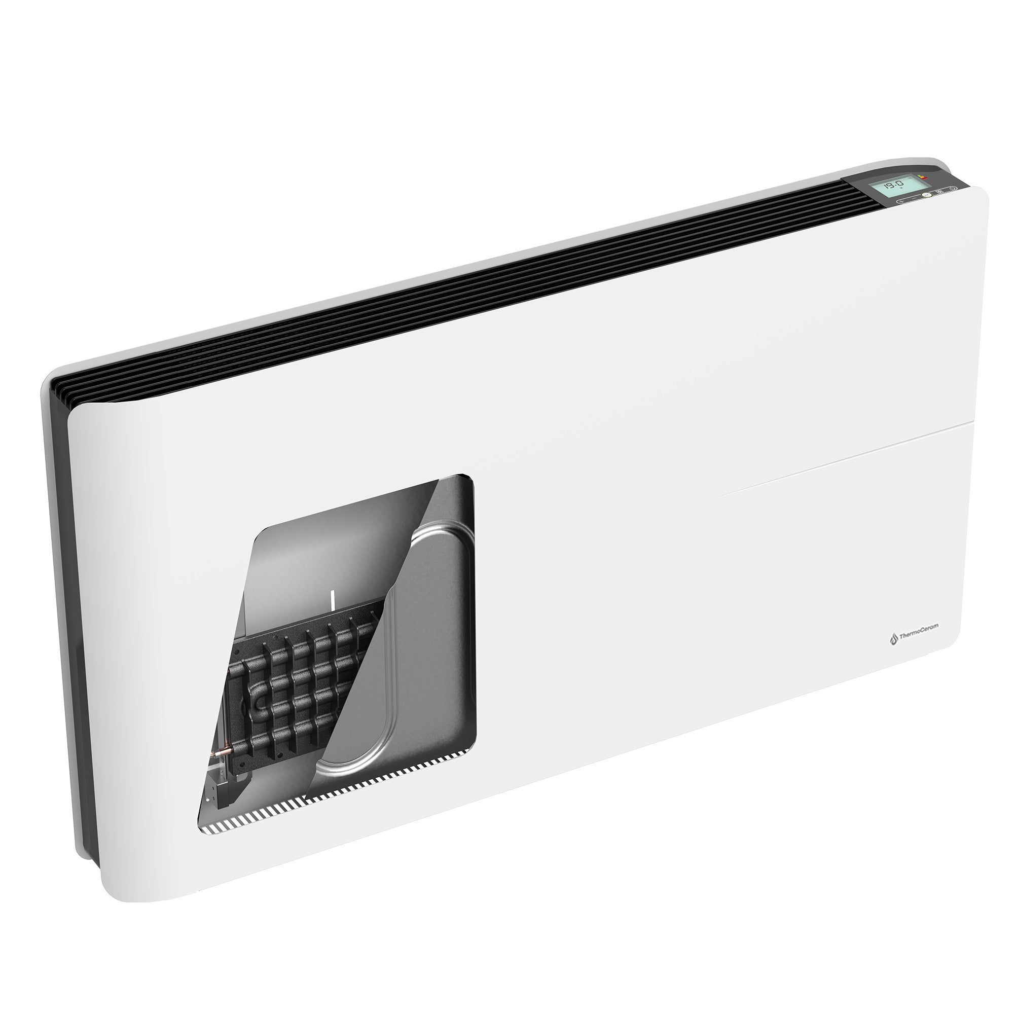 Radiateur électrique connecté 2000W double système de chauffe horizontal Blanc Molia