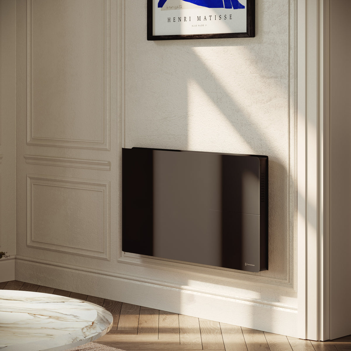 Radiateur électrique connecté 2000W double système de chauffe horizontal Noir Molia