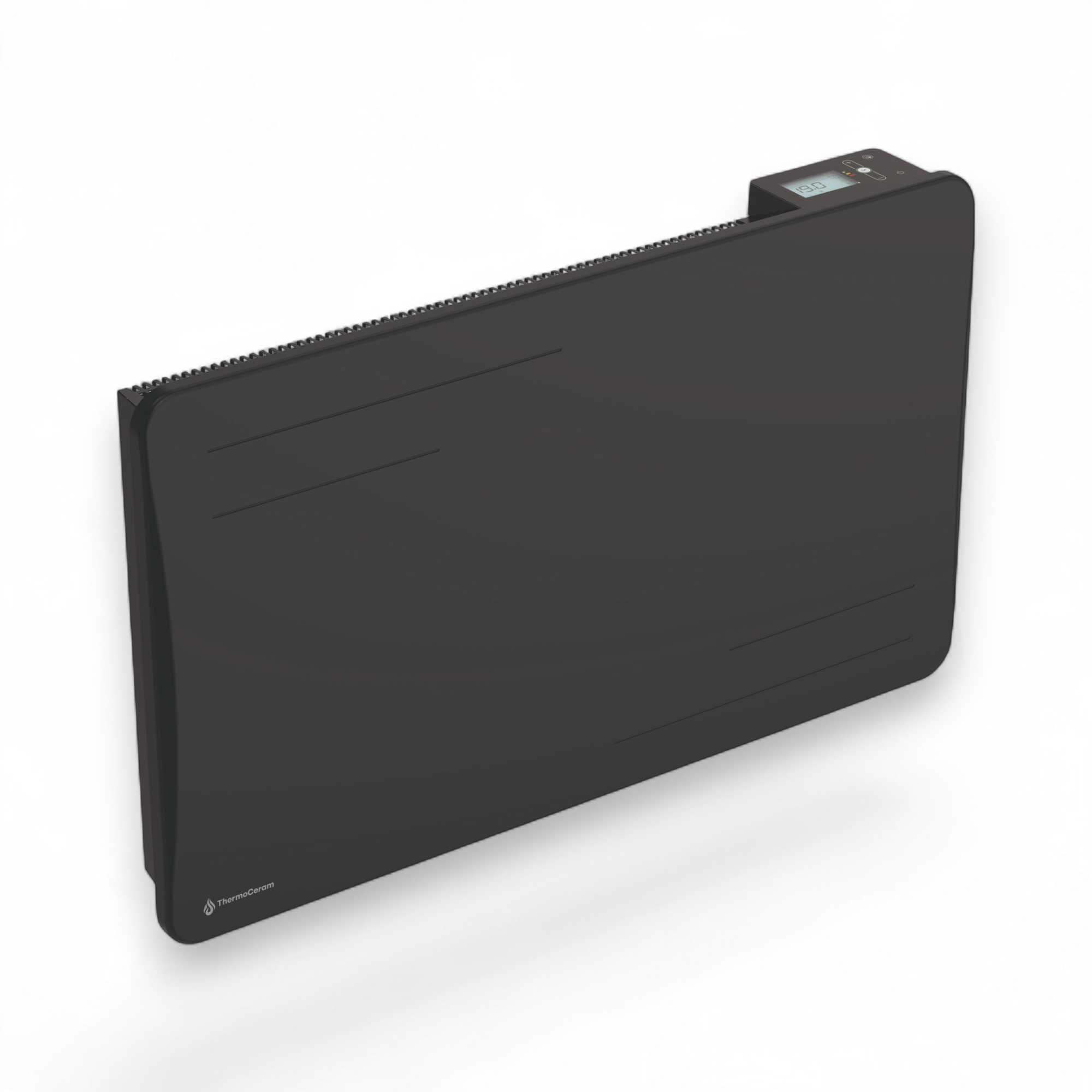Radiateur électrique connecté 1500W à inertie sèche céramique horizontal Noir Alice
