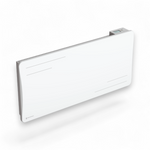 Radiateur Alice 2000W blanc vu de trois-quarts sur fond blanc, avec son écran digital