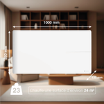 Radiateur électrique connecté 2000W double système de chauffe horizontal Blanc Molia - Thermoceram FR
